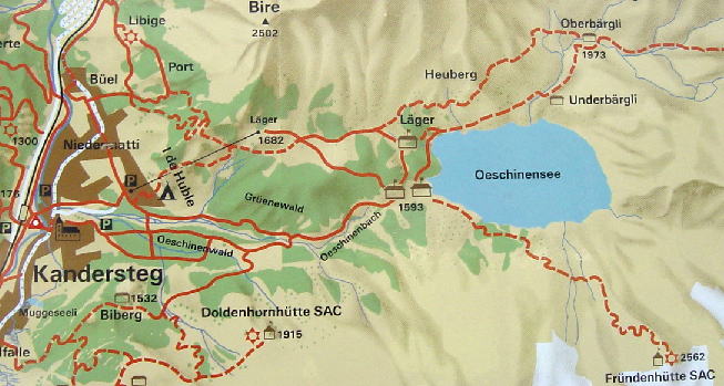 Map at the Kandarsteg station