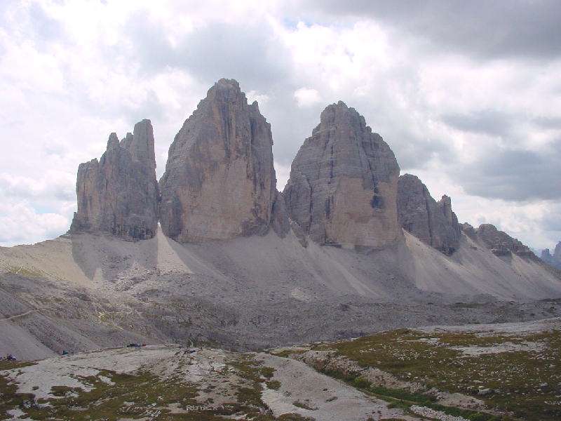 Tre Cime di Lavaredo from the terrace of Rif. Locatelli