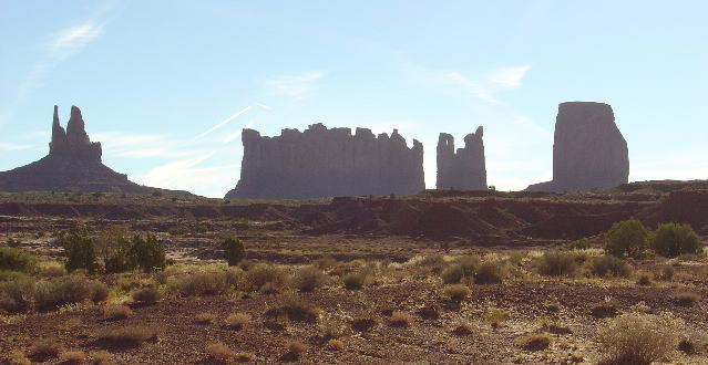 from left to right : King on his Throne, Stage Coach,  Bear & Rabit,  Castle Butte