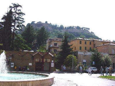 In front of the station