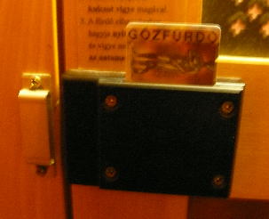 Insert the IC card inside cabin