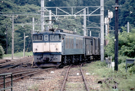 駅にバックで入線する491列車(EF6422牽引です。)