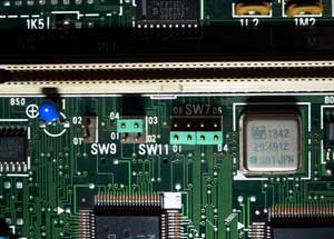 PC-9801RX21のコプロセッサ設定変更用ジャンパ (SW7)