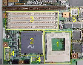 PC-9821Anのマザーボード CPU周辺部